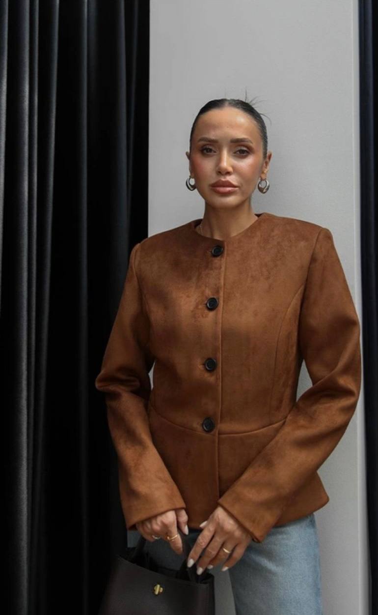 Klasik Süet Dokulu Ceket